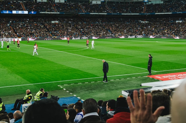 Real Madrid manager on grass